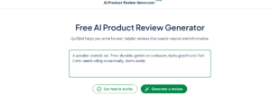 Product review generator prompt example