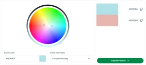 Complementary color of pastel blue